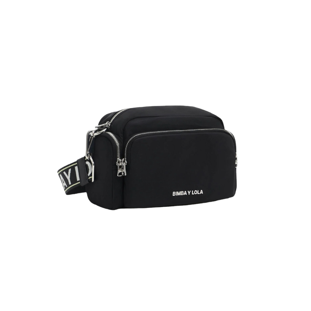Foto 2 pulgar | Bolso Bandolera M Nylon color Negro Bimba y Lola Harness Silver
