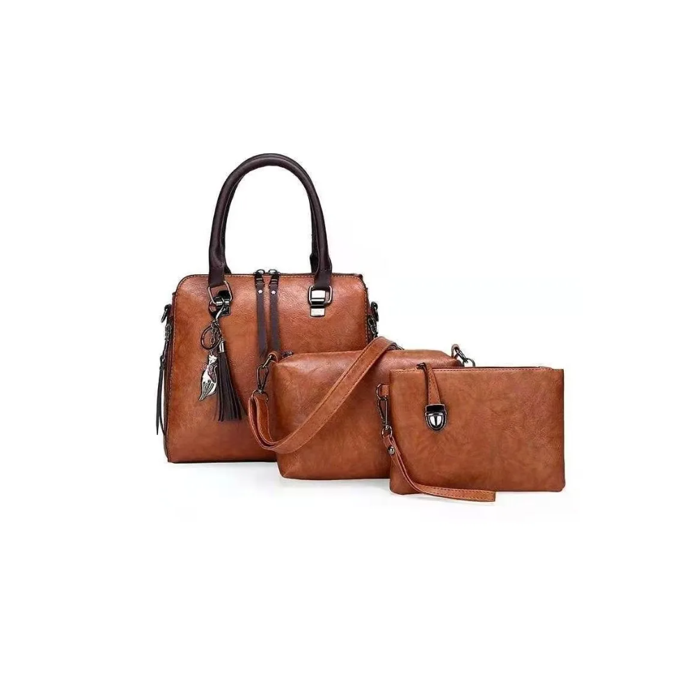 Foto 1 | Set 3 Bolsas Bandolera para Mujer Moda Cosmetiquera Malubero color Café