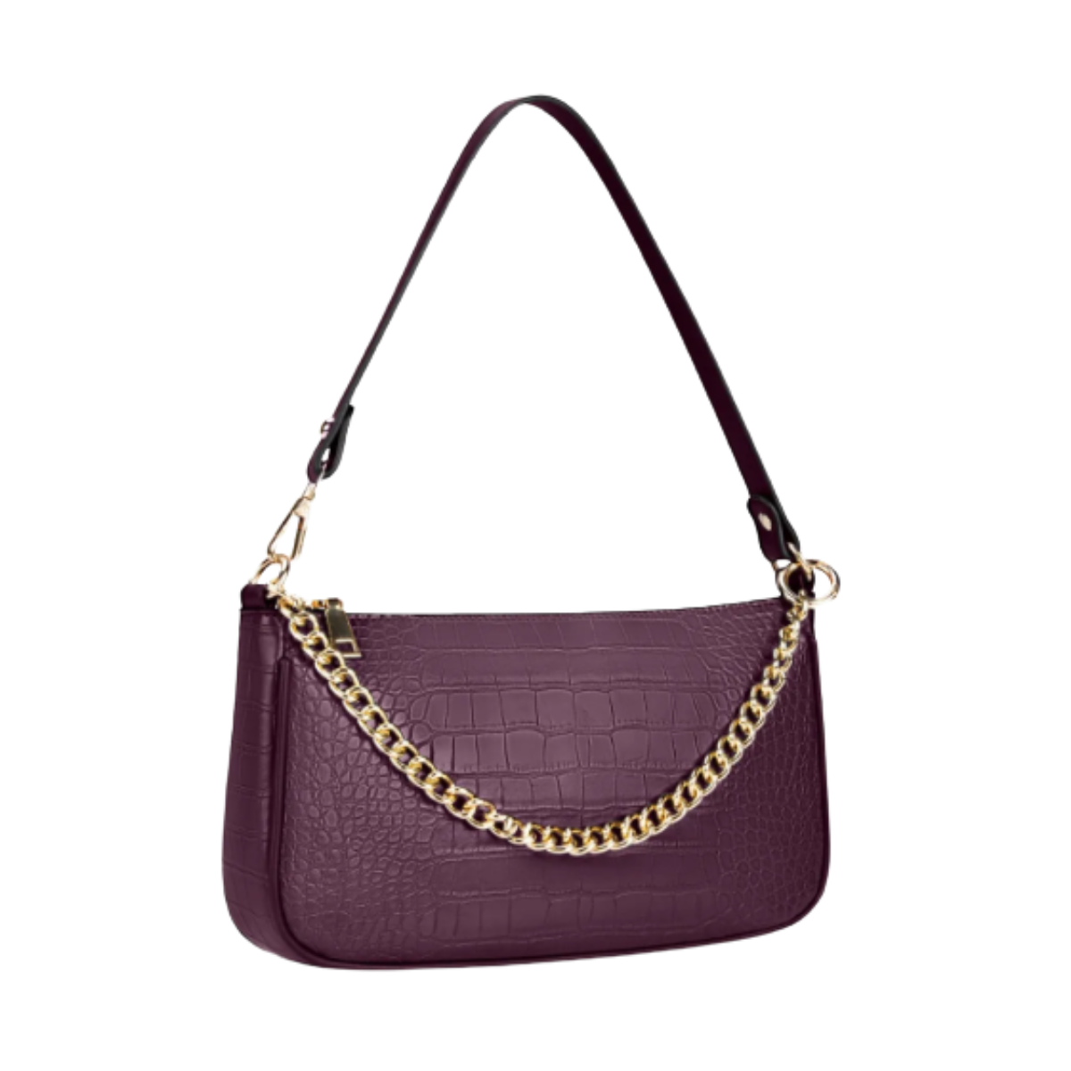 Bolsa Bandolera de Cuero color Violeta para Dama