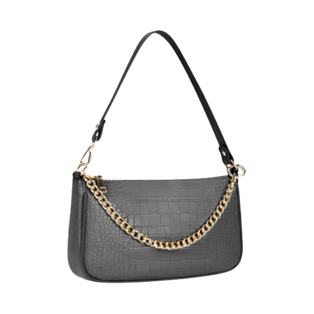 Bolsa Bandolera de Cuero para Dama color Gris