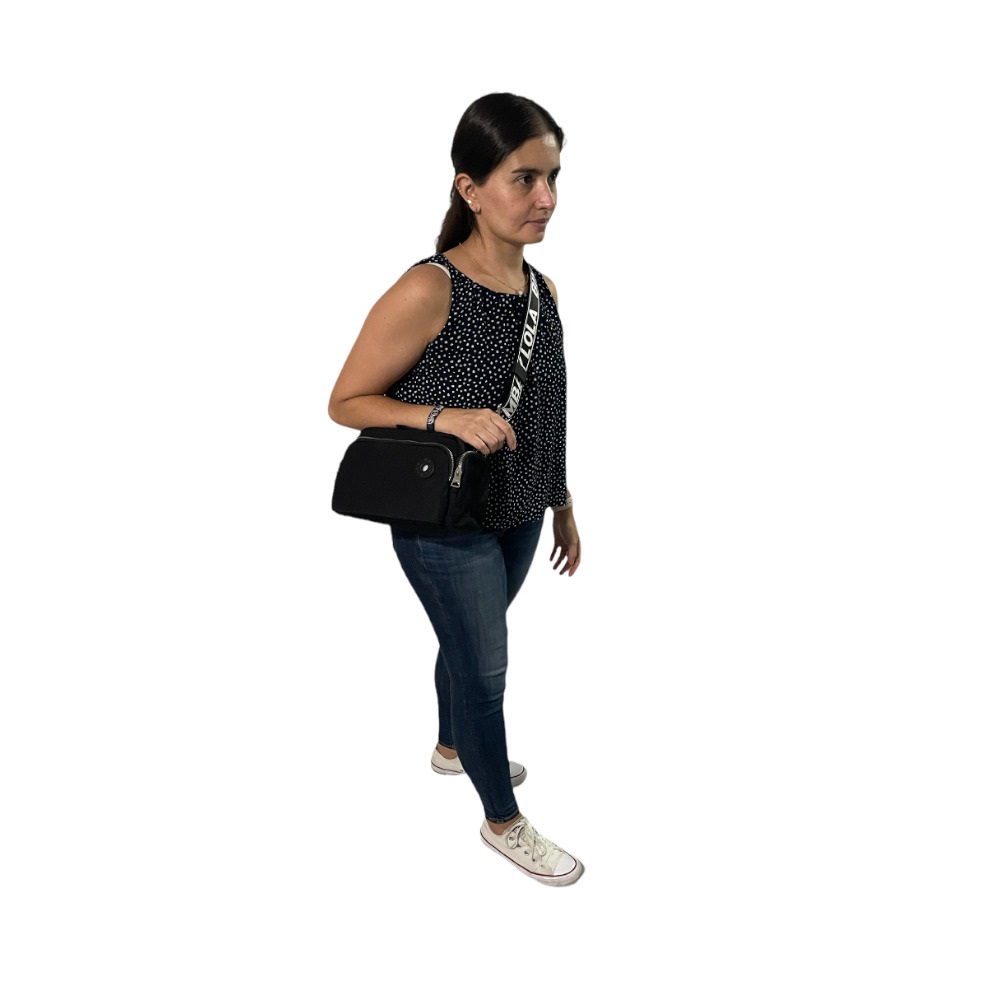 Foto 4 pulgar | Bolsa Bandolera Bimba y Lola Logo Circular color Negro