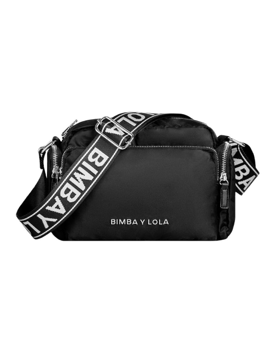 Foto 2 pulgar | Bolsa Bandolera Bimba y Lola Logo Plata Negro