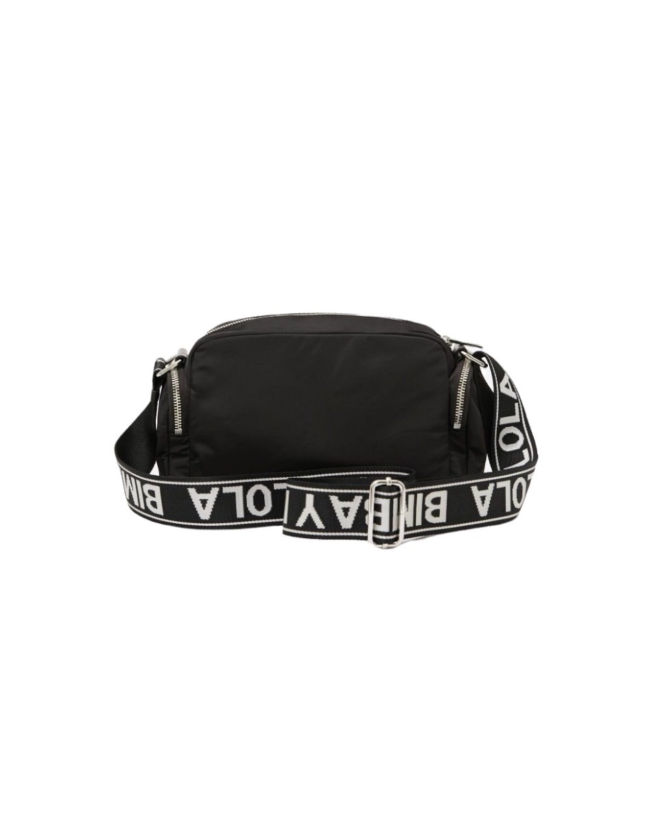 Foto 3 pulgar | Bolsa Bandolera Bimba y Lola Logo Plata Negro