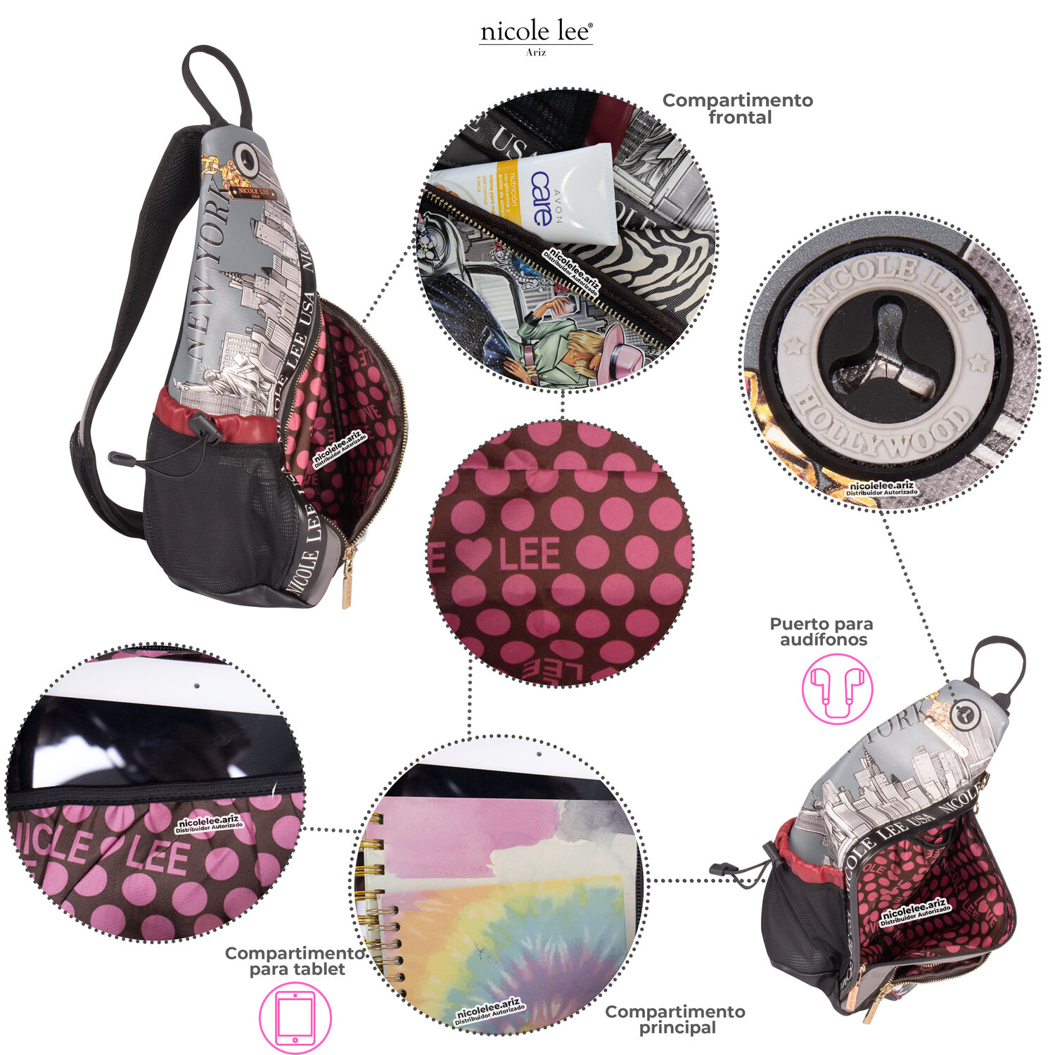 Foto 2 | Bandolera Nicole Lee Jazmin Multicolor Success In New York