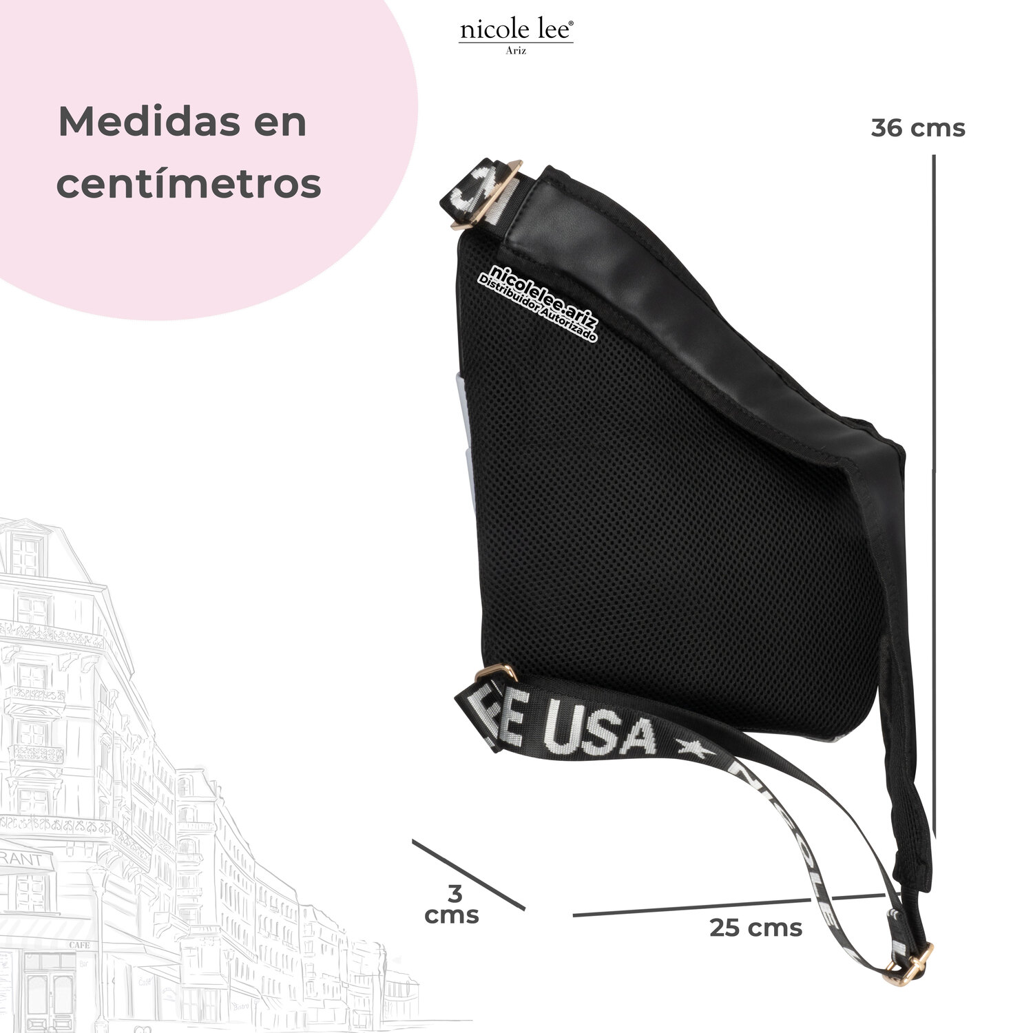 Foto 7 pulgar | Bandolera Miranda Nicole Lee con Cierres Dreaming The City