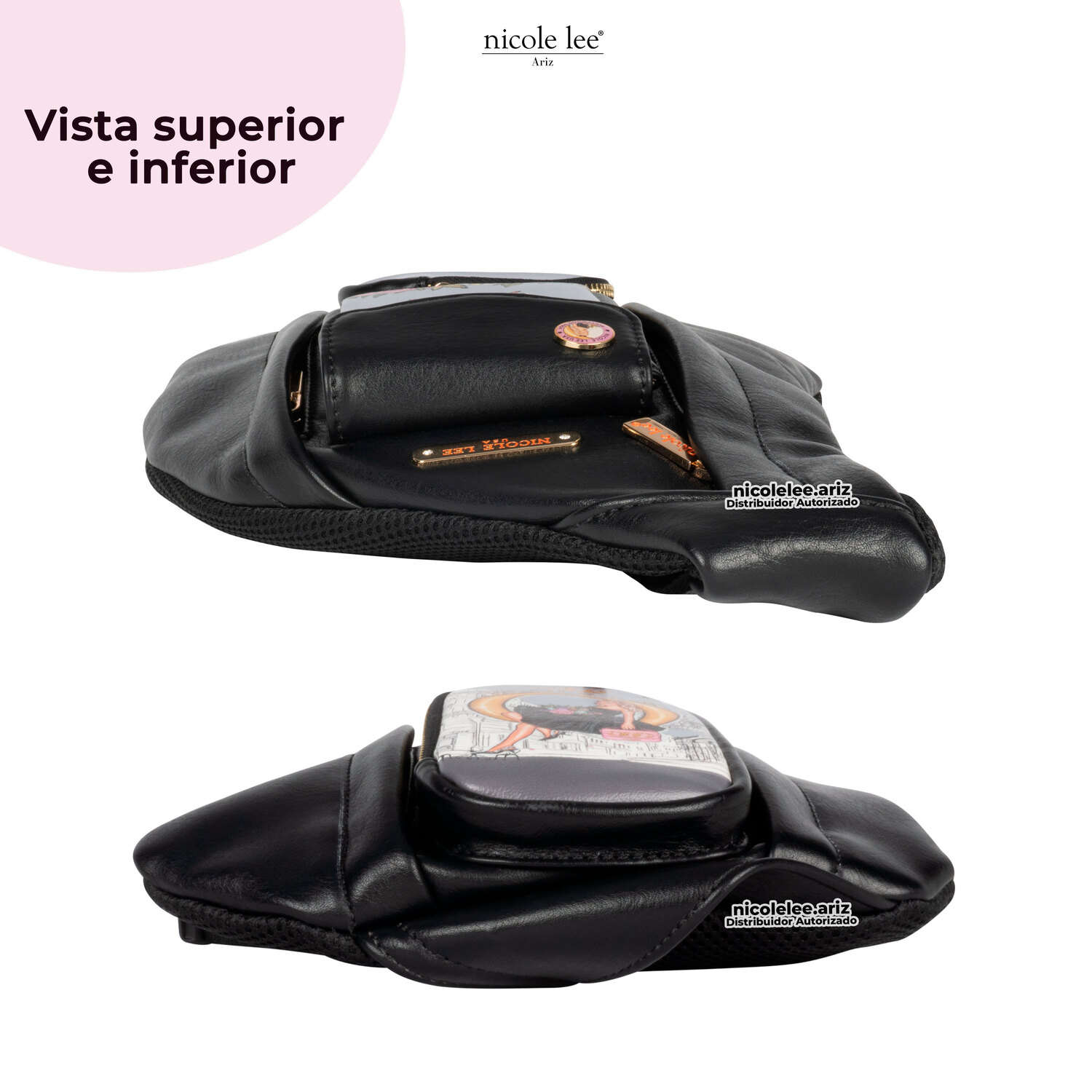 Foto 6 pulgar | Bandolera Nicole Lee Constanza color Negro Dreaming The City