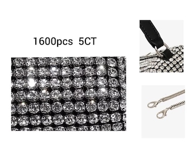 Foto 2 | Bolsa Bandolera Belug con Brillantes color Plata para Mujer