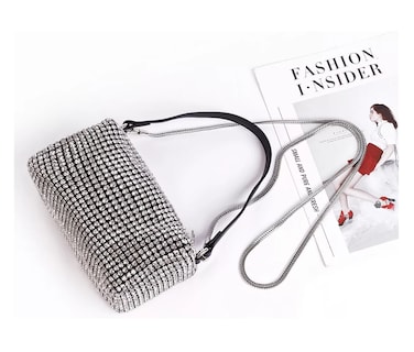 Foto 4 | Bolsa Bandolera Belug con Brillantes color Plata para Mujer