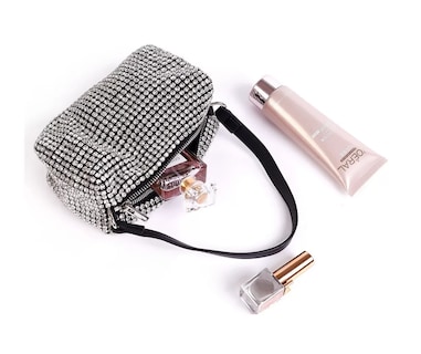 Foto 5 | Bolsa Bandolera Belug con Brillantes color Plata para Mujer