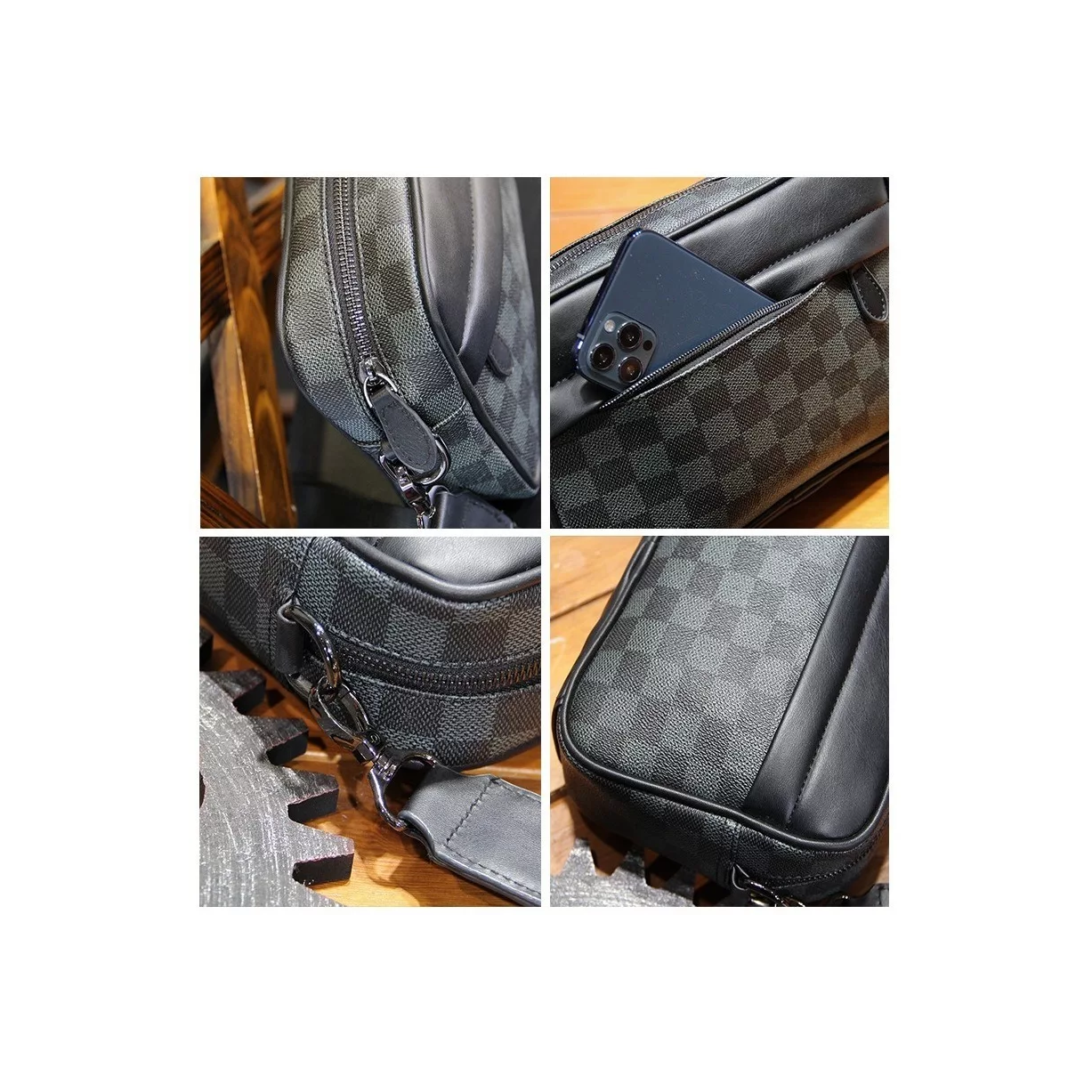 Foto 4 pulgar | Bandolera De Cuero Eo Safe Imports Esi-5524 Negro