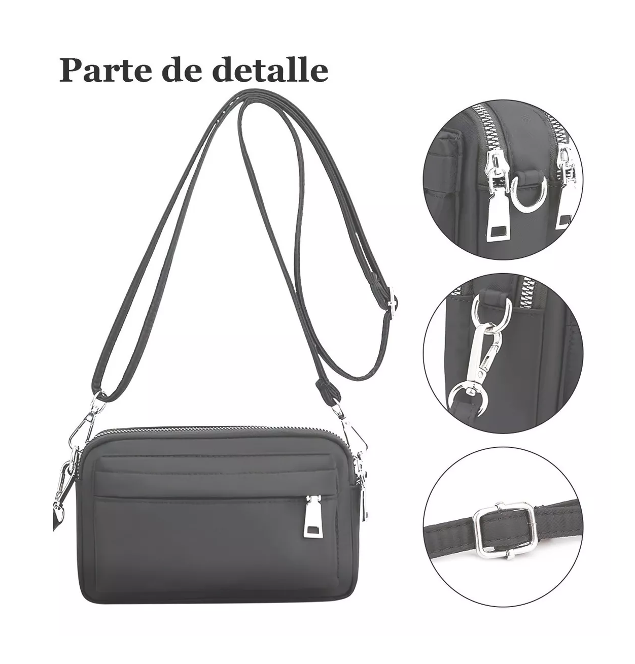 Foto 3 pulgar | Bolso de Hombro para Dama Belug Nylon Impermeable Gris