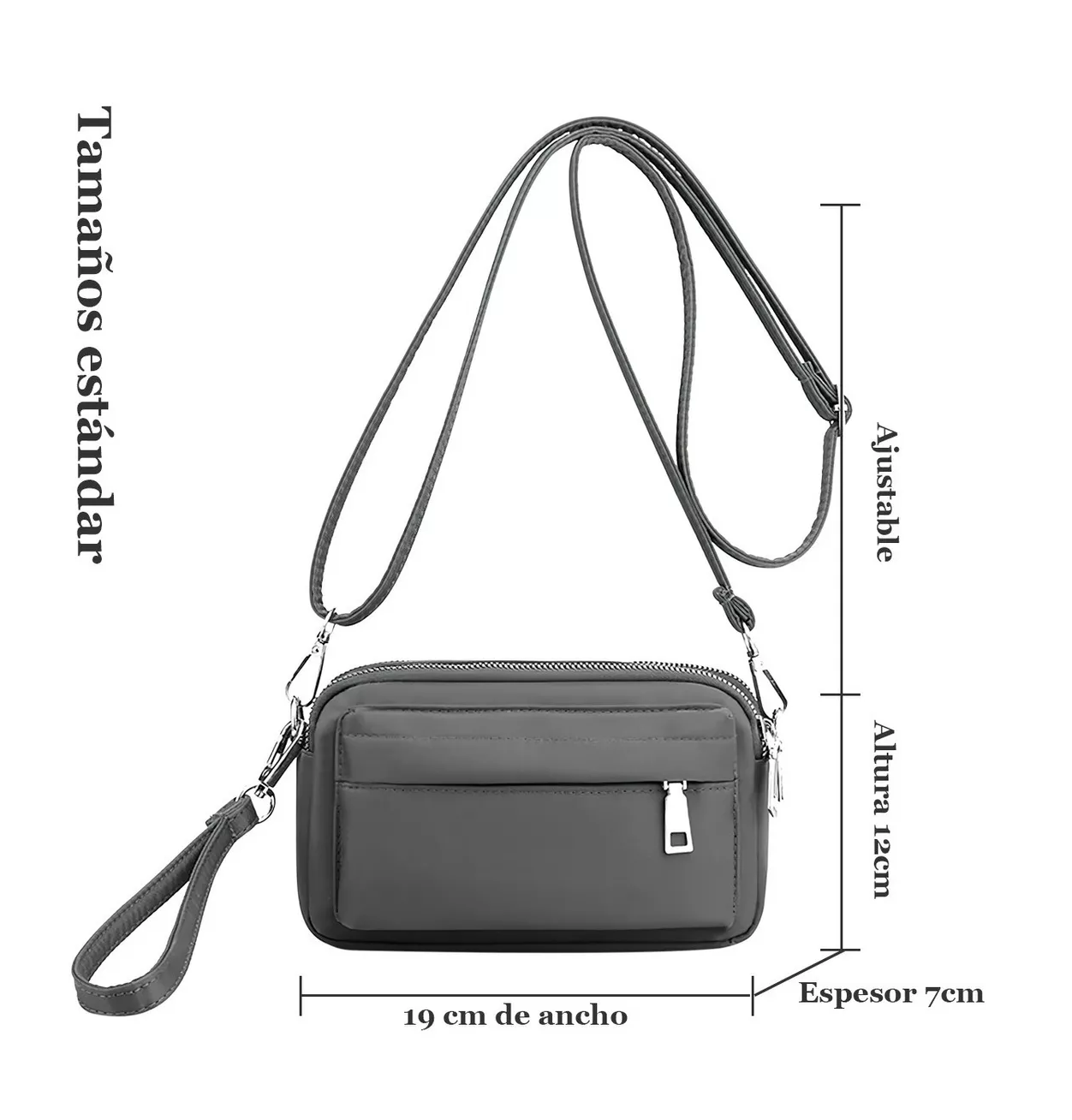 Foto 3 | Bolso de Hombro para Dama Belug Nylon Impermeable Gris