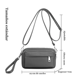 Foto 3 | Bolso de Hombro para Dama Belug Nylon Impermeable Gris