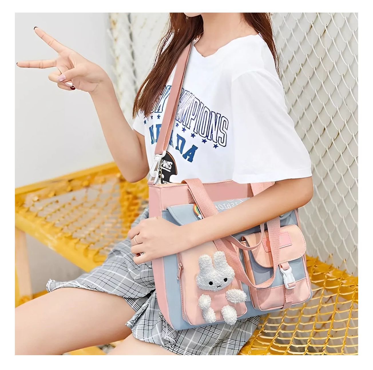 Foto 5 | Bolso de Gran Capacidad BELUG color Rosa para Mujer