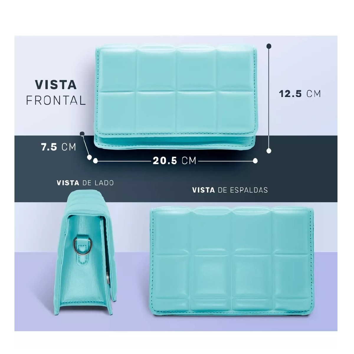 Foto 6 pulgar | Bolsa Crossbody BELUG Bandolera Mensajera Dama Azul