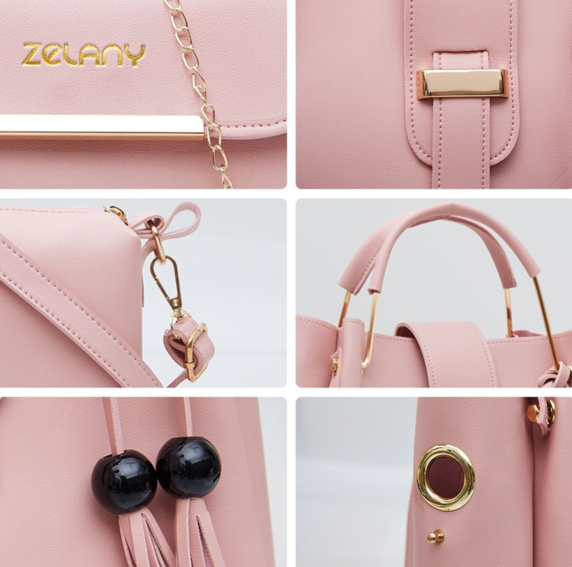 Foto 2 | Set 3 Bolsas Bandolera Zelany Cosmetiquera Cartera Borla Logo para Mujer