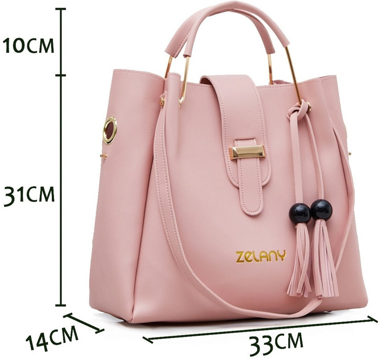Foto 3 | Set 3 Bolsas Bandolera Zelany Cosmetiquera Cartera Borla Logo para Mujer