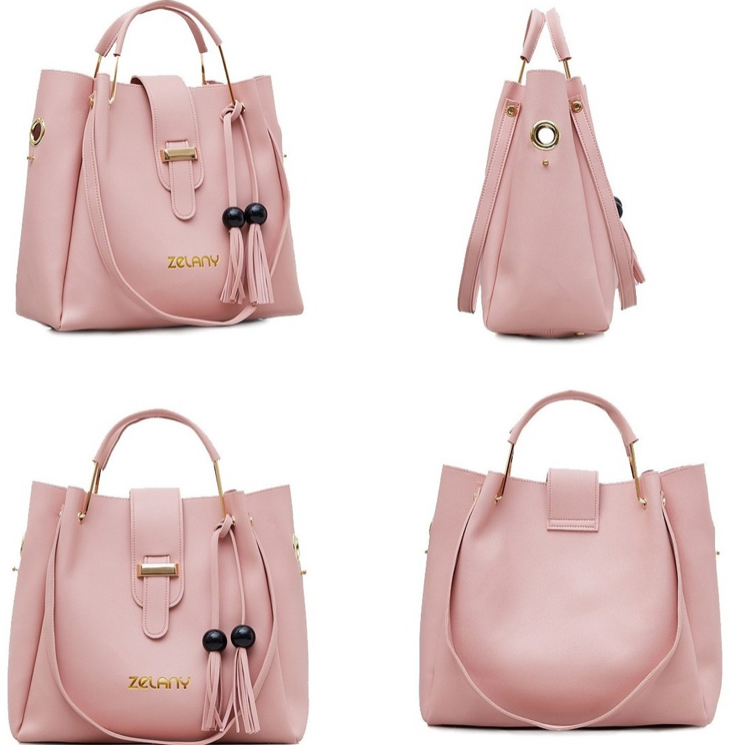 Foto 6 pulgar | Set 3 Bolsas Bandolera Zelany Cosmetiquera Cartera Borla Logo para Mujer