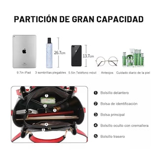 Foto 2 | Bolsa Mochila BELUG Gran Capacidad Negra para Dama
