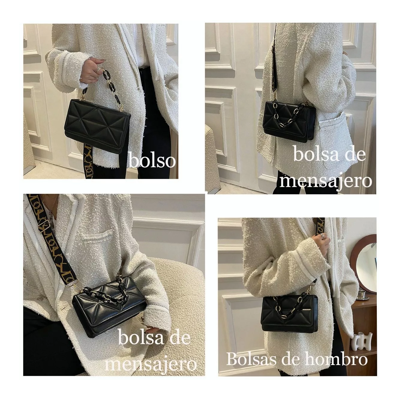 Foto 3 | Bolsa Bandolera Belug color Negro para Mujer