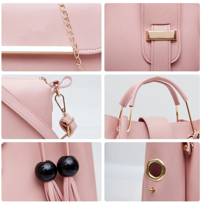 Foto 4 | Bolsas Bandoleras Funbu color Negro 3 Piezas