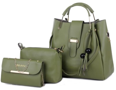 Foto 1 | Set de Bolsas Bandolera Glamour , Verde