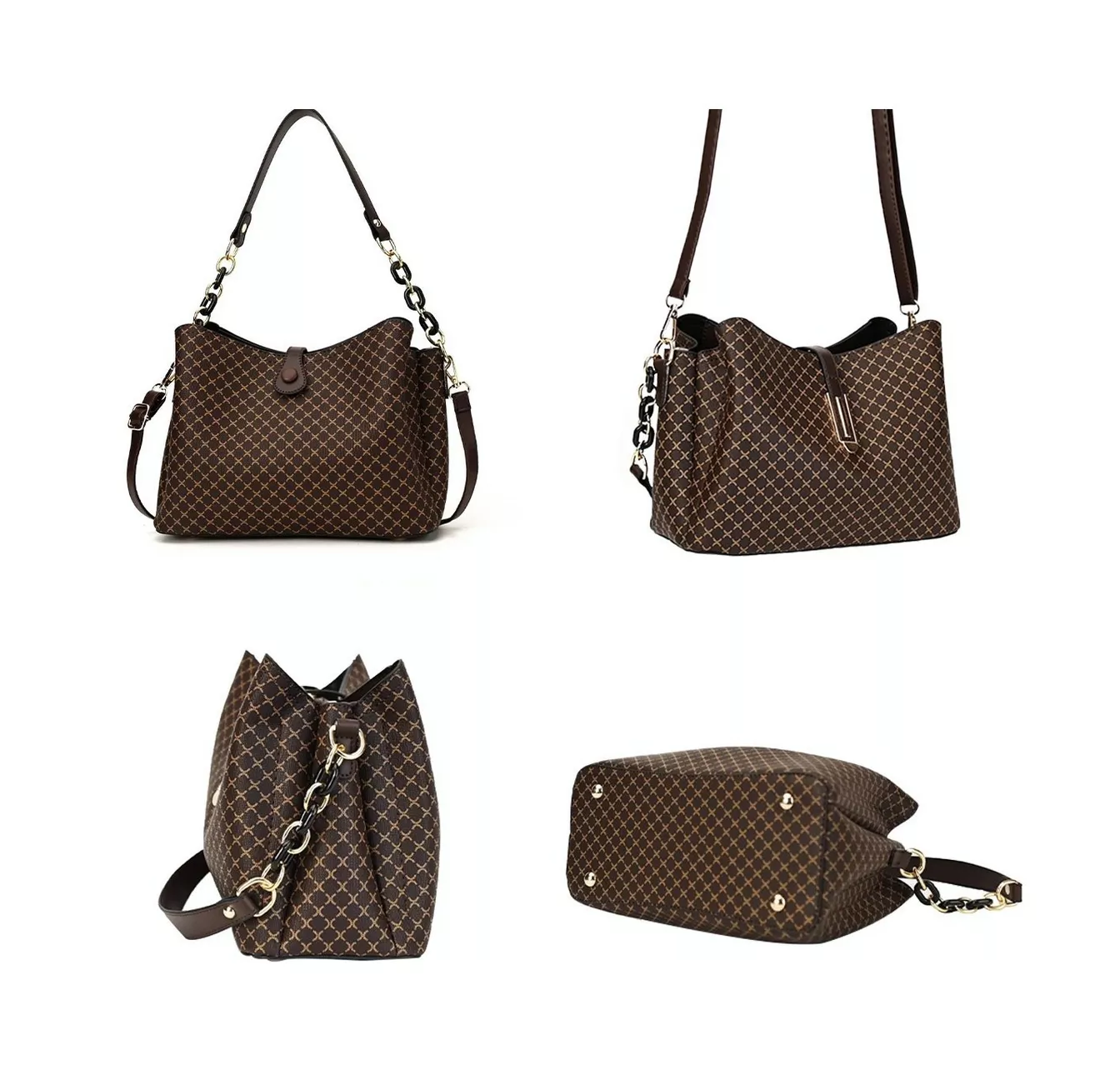 Foto 4 pulgar | Bolso BELUG Cuero color Café para Mujer