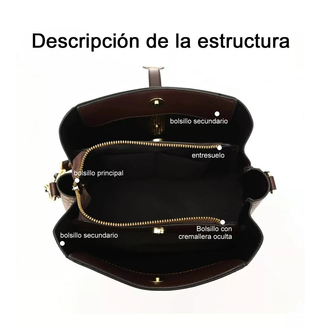 Foto 5 | Bolso BELUG Cuero color Café para Mujer
