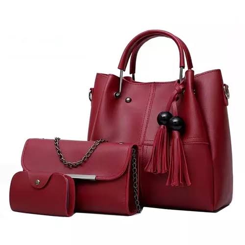 Foto 4 | Set 3 Bolsas Bandolera Dama Mujer Cosmetiquera Cartera Borla