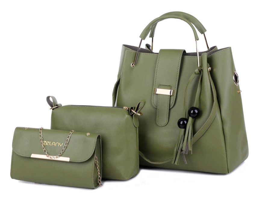 Set 3 Bolsas Bandolera  Zelany Verde