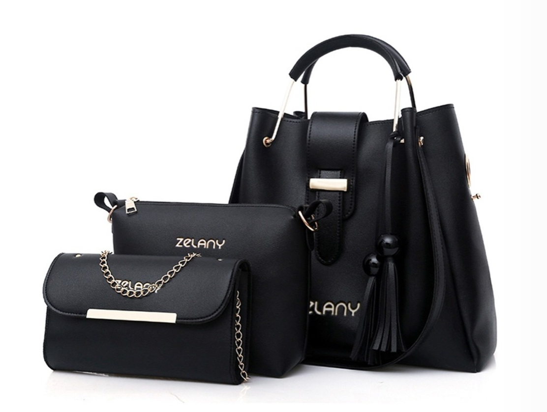 Foto 1 | Set 3 Bolsas Bandolera  Zelany Negro