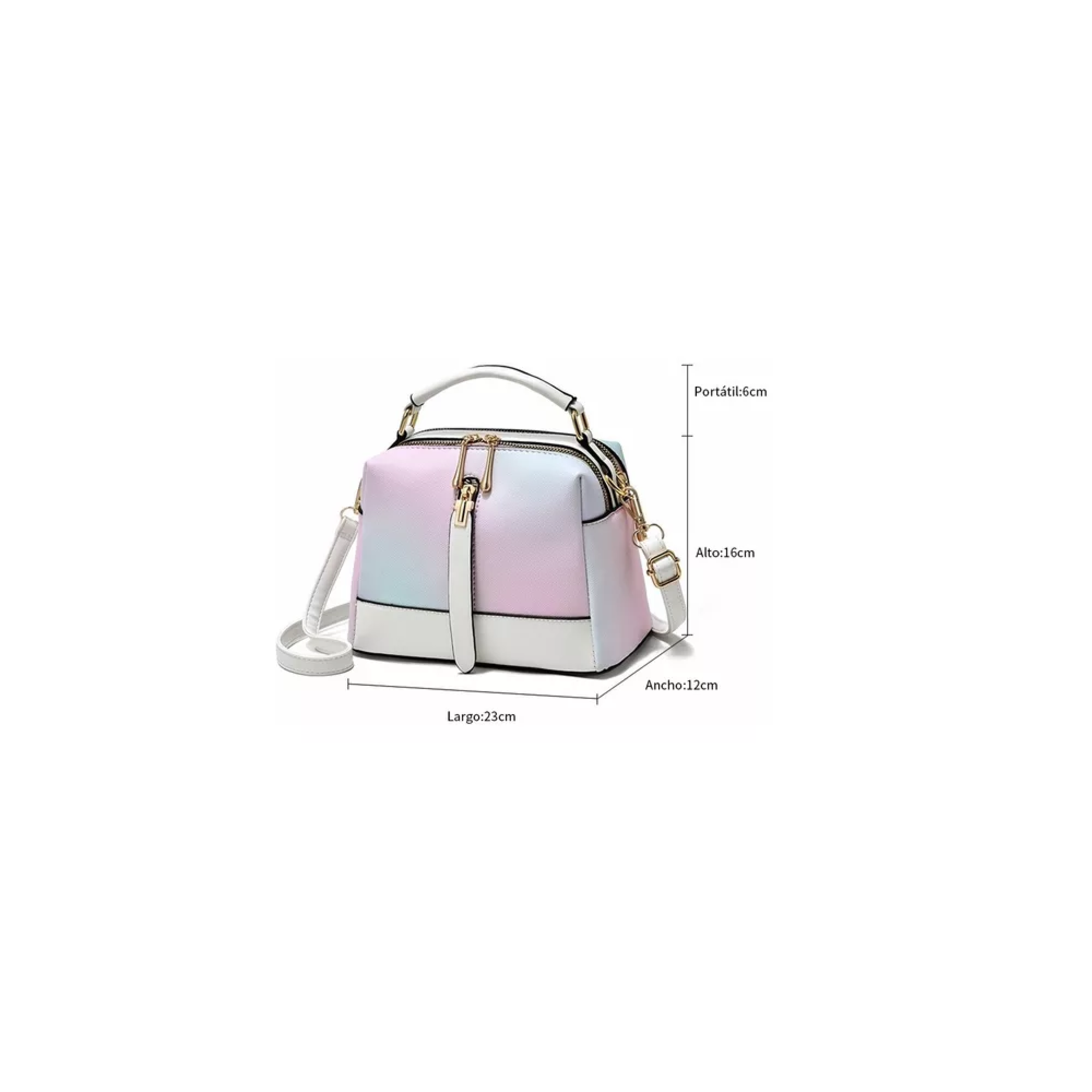 Foto 3 pulgar | Bolso Bandolera de Gran Capacidad BELUG Blanco para Mujer