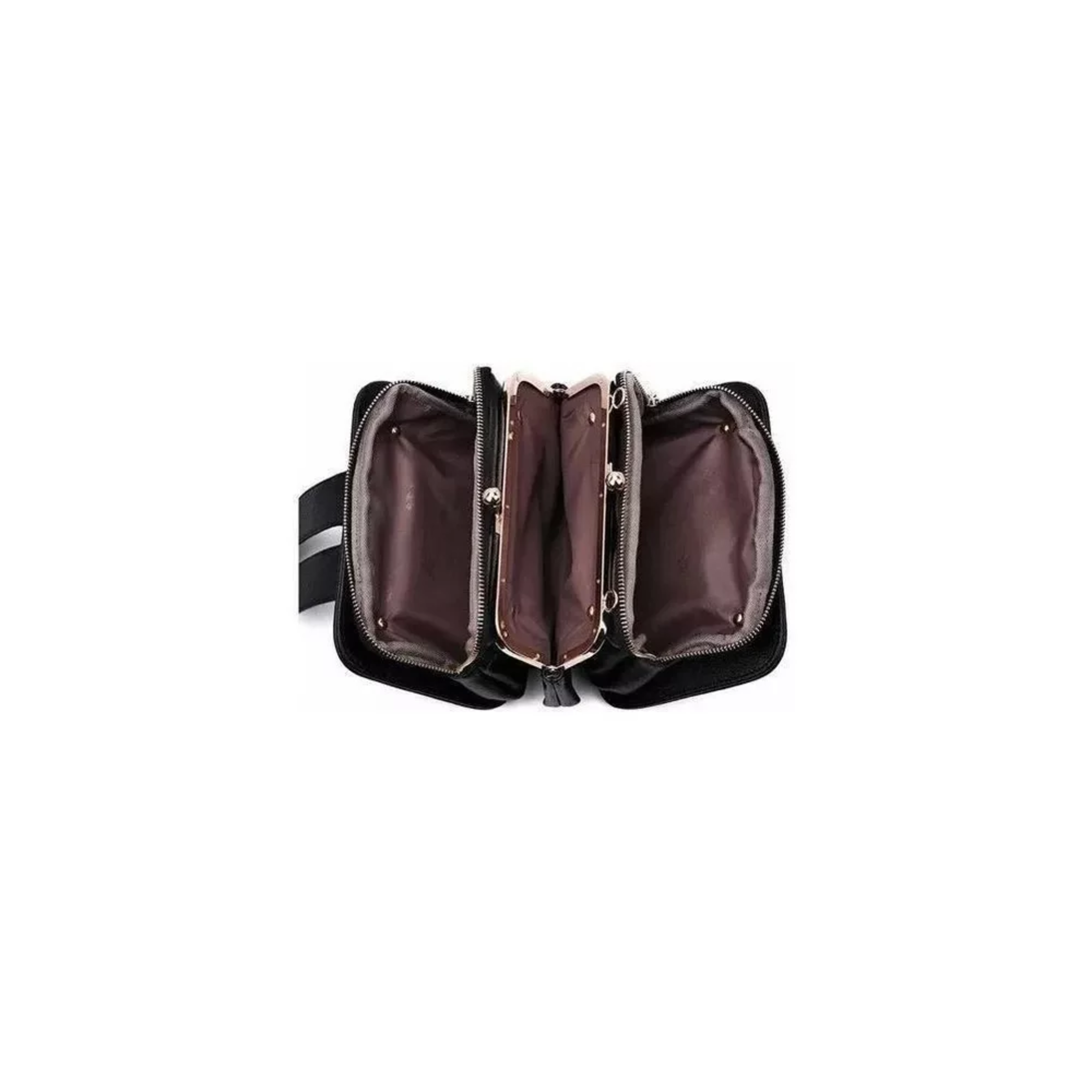 Foto 4 pulgar | Bolsa Bandolera Belug Negra con Hebilla Metálica para Mujer