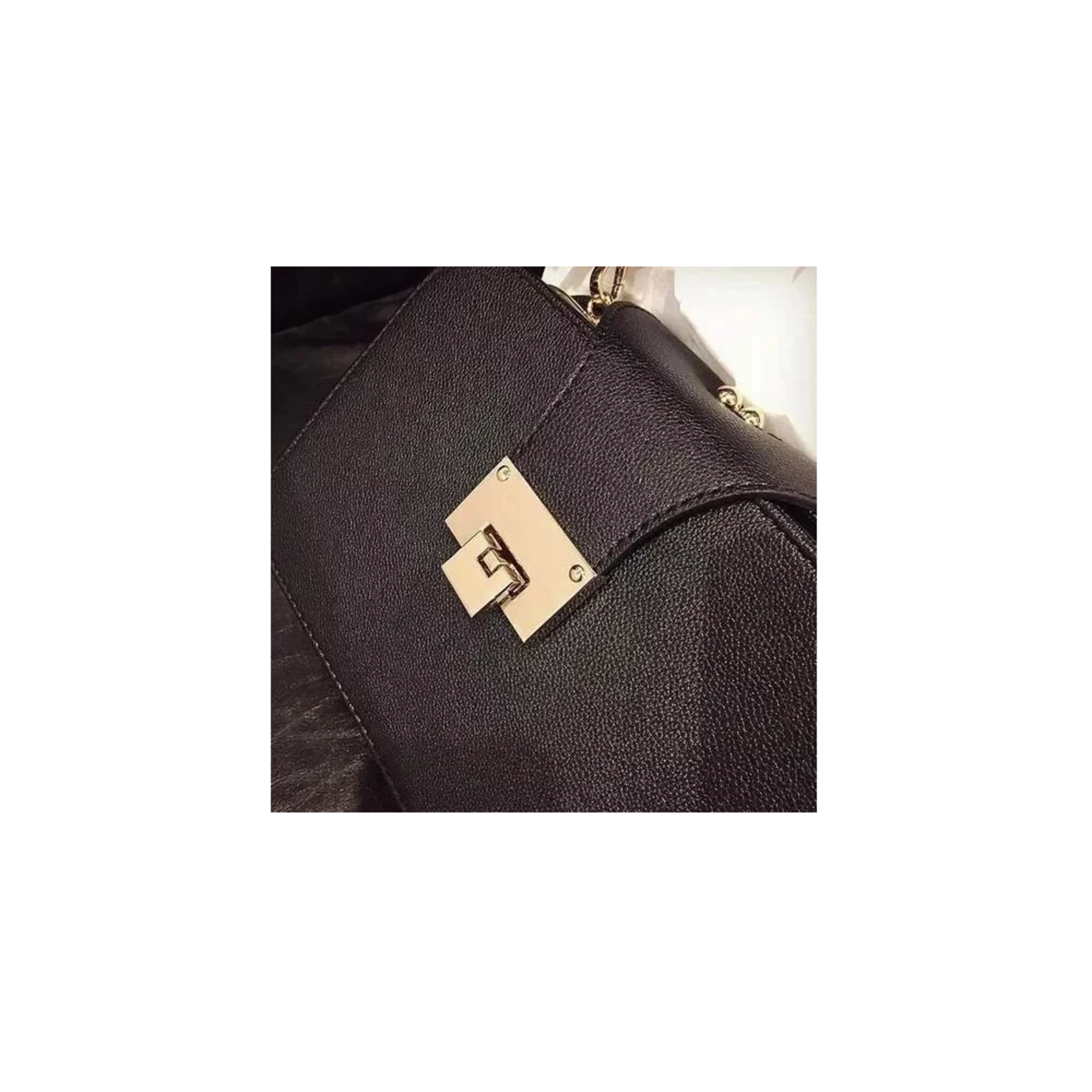 Foto 5 | Bolsa Bandolera Belug Negra con Hebilla Metálica para Mujer