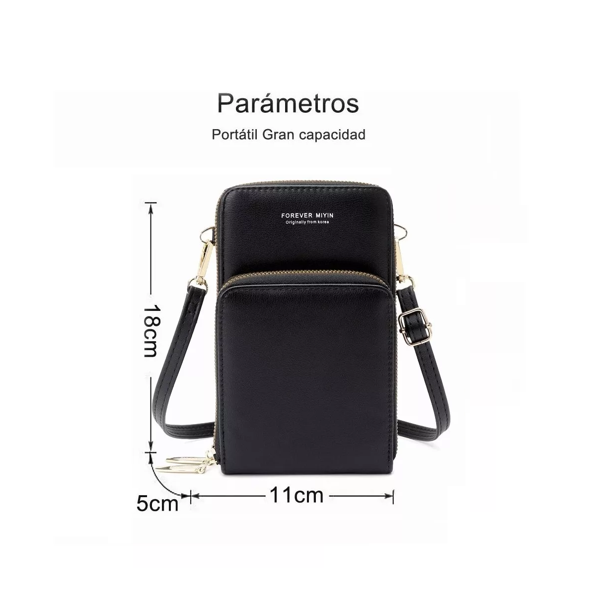 Foto 2 | Bolsa Bandolera Cruzada Eo Safe Imports ESI-10130 Negro