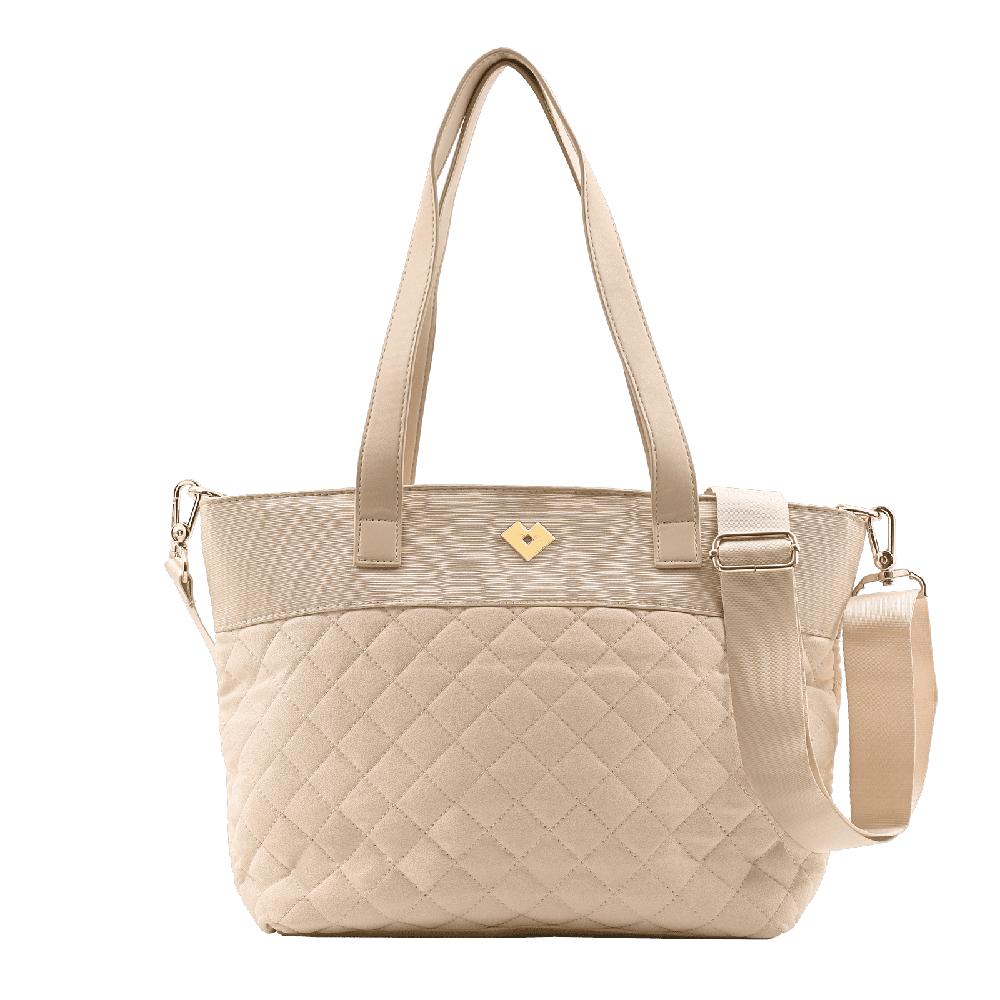 Bolsa Crossbody Tipo Tote Bag Luckyly Modelo Nika Beige