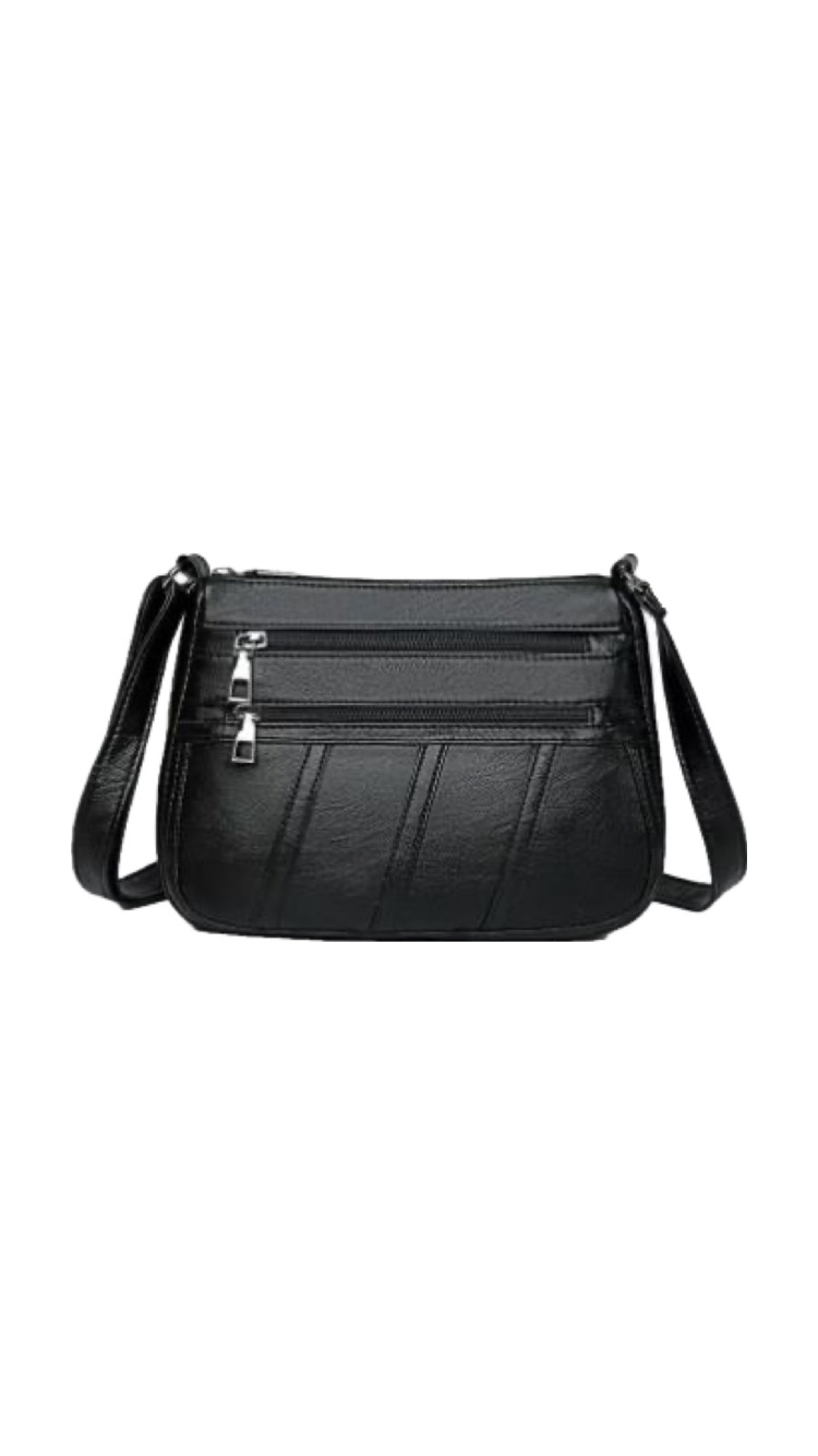 Bolso Bandolera Mujer Piel Suave, Negro