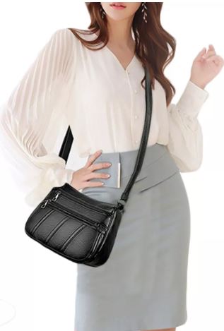 Foto 3 pulgar | Bolso Bandolera Mujer Piel Suave, Negro