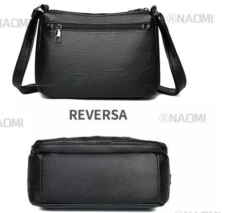 Foto 4 pulgar | Bolso Bandolera Mujer Piel Suave, Negro