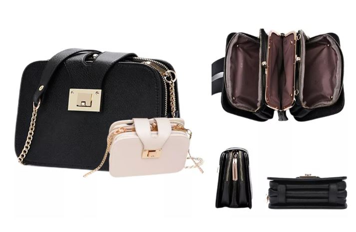 Foto 3 pulgar | Bolso Bandolera Para Mujer Con Hebilla Metálica Wünd Negro