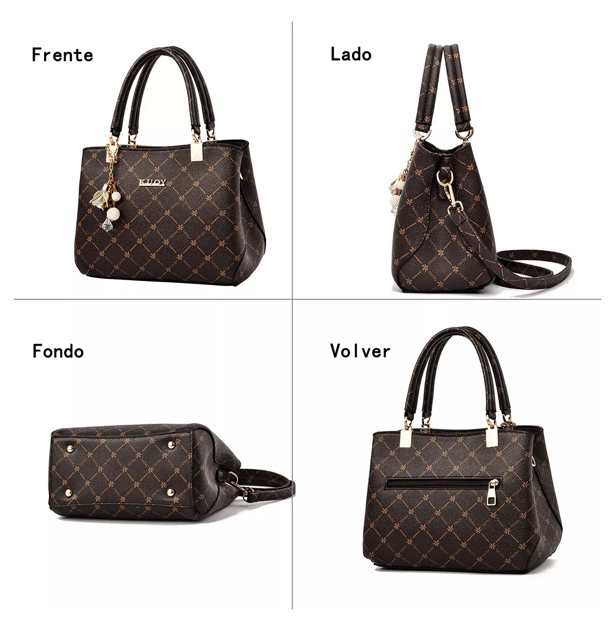 Foto 3 | Bolsa Bandolera Belug Marrón para Mujer