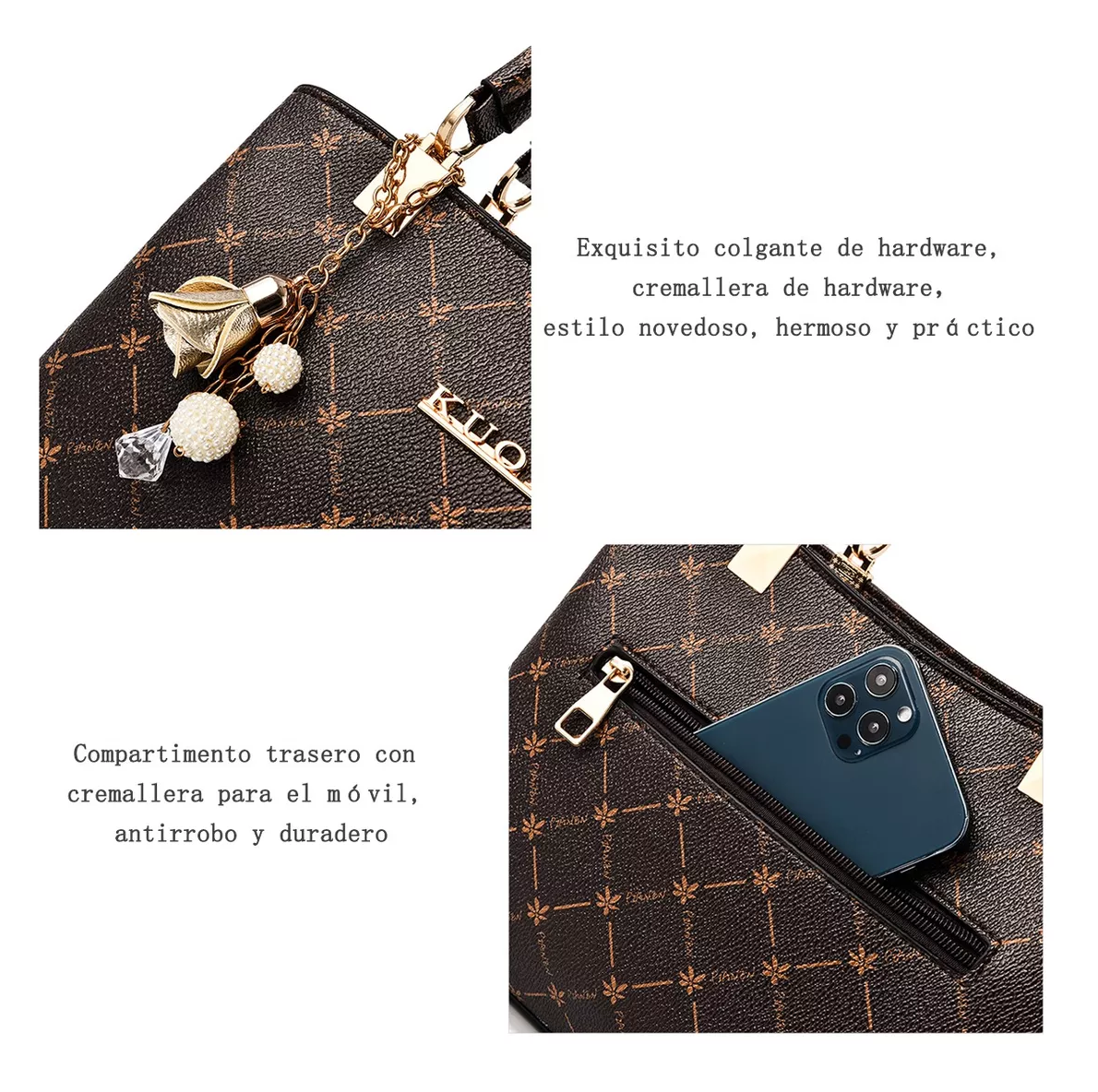 Foto 5 pulgar | Bolsa Bandolera Belug Marrón para Mujer