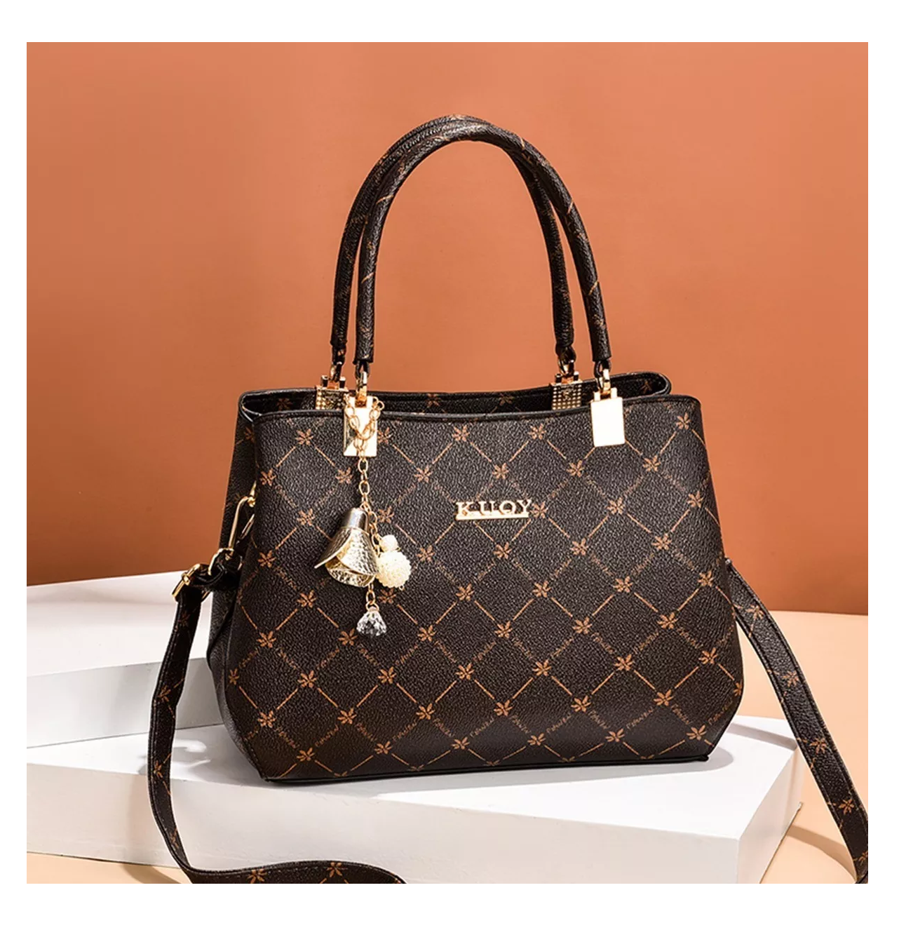 Foto 6 pulgar | Bolsa Bandolera Belug Marrón para Mujer