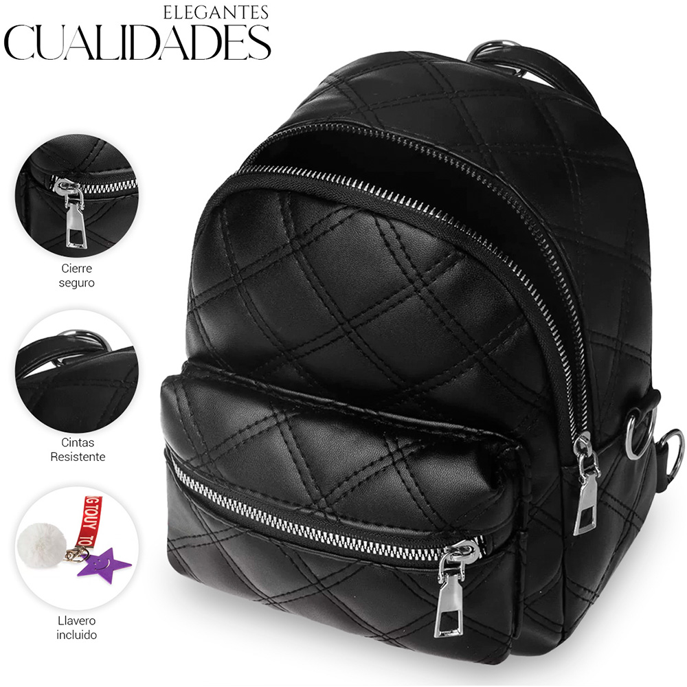 Foto 3 pulgar | Bolso Bandolera Mochila De Moda Multifuncional Casual Negro