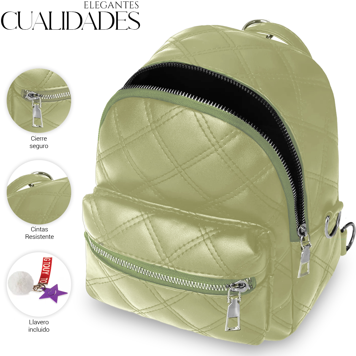 Foto 4 pulgar | Bolso Bandolera Mochila Shendy Vendy De Moda Multifuncional Casual Verde