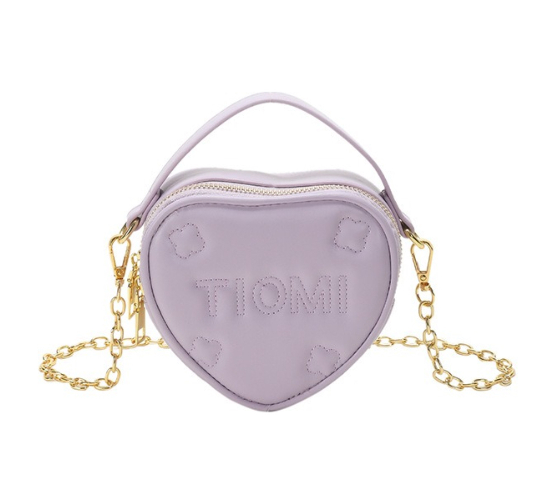 Foto 1 | Bolso Cruzado Forma de Corazón Morado