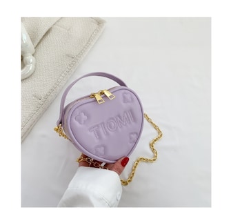 Foto 3 | Bolso Cruzado Forma de Corazón Morado