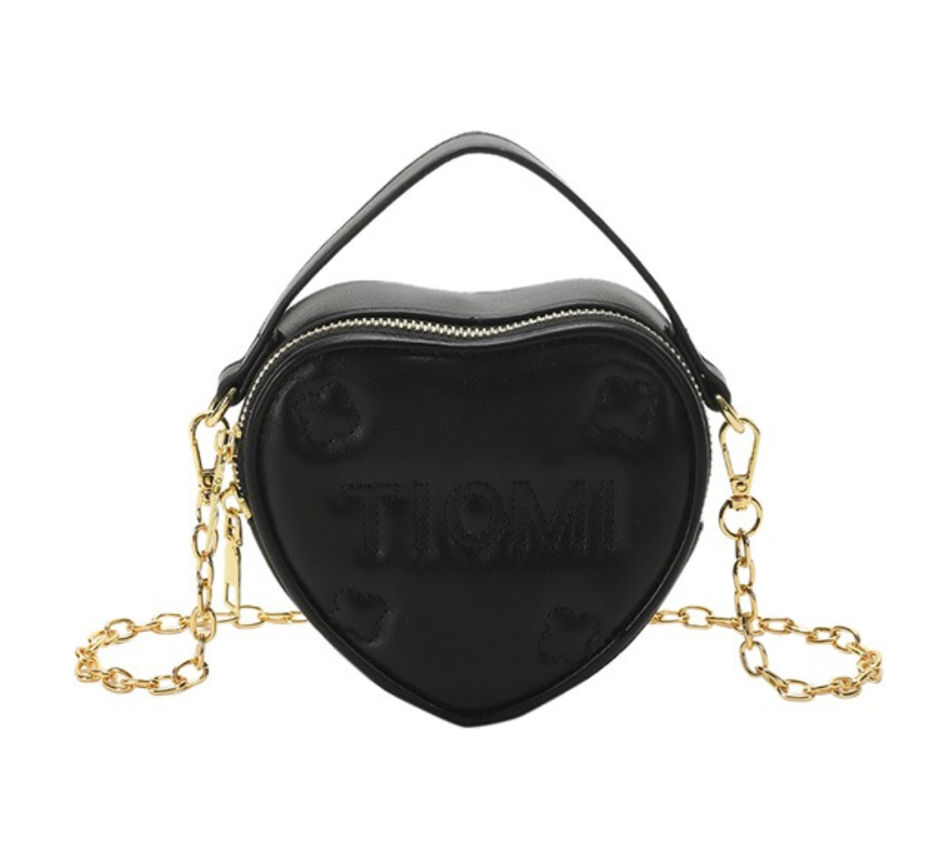 Foto 1 | Bolso Cruzada Forma de Corazón Negro