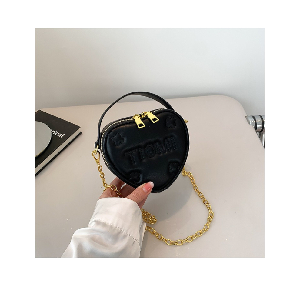 Foto 4 pulgar | Bolso Cruzada Forma de Corazón Negro