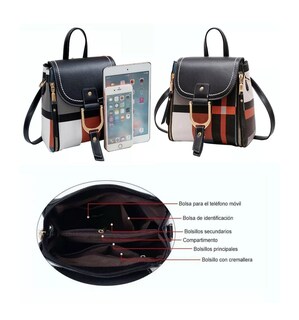 Foto 3 | Mochila Belug para Mujer a Cuadros